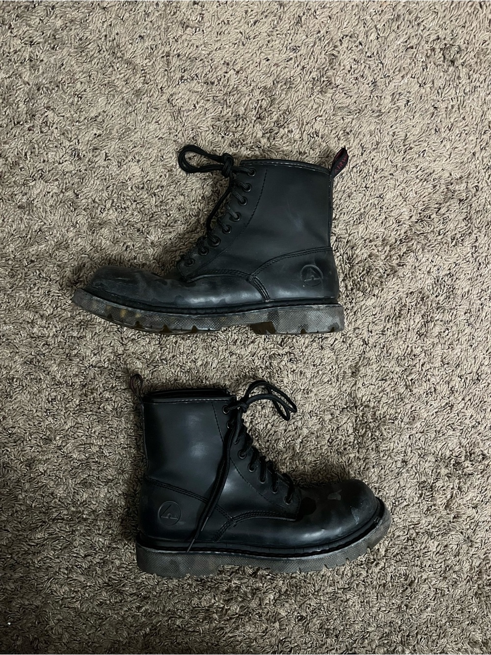 airwalk black leather boots Dr. martens look a like combat boots
Size 9.5